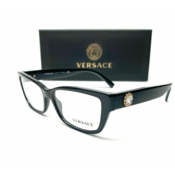 Versace Women's Black Rectangle Eyeglasses!
